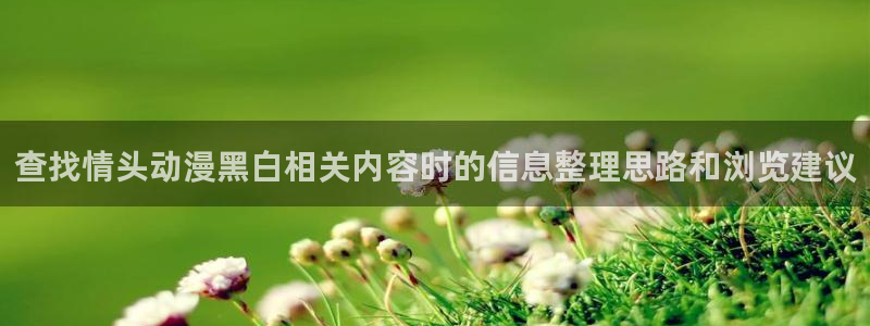 免费的同人动漫网站:查找情头动漫黑白相关内容时的信息整理思路和浏览建议